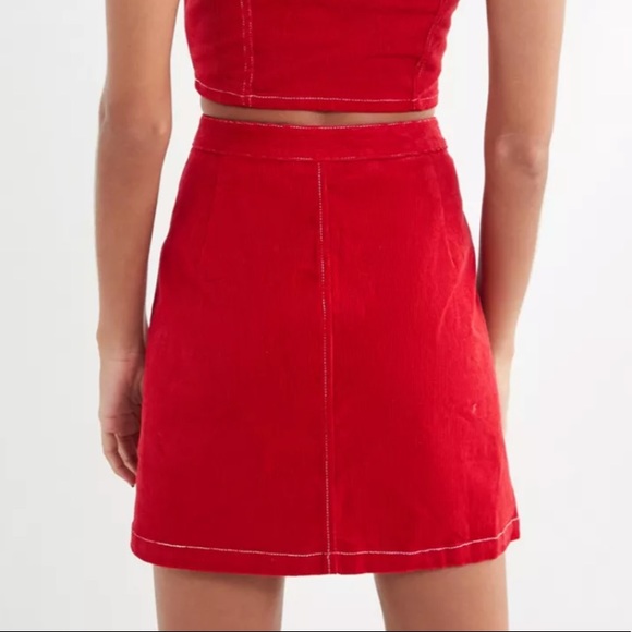 UO Corduroy Zip-Front Mini Skirt - Picture 3 of 5